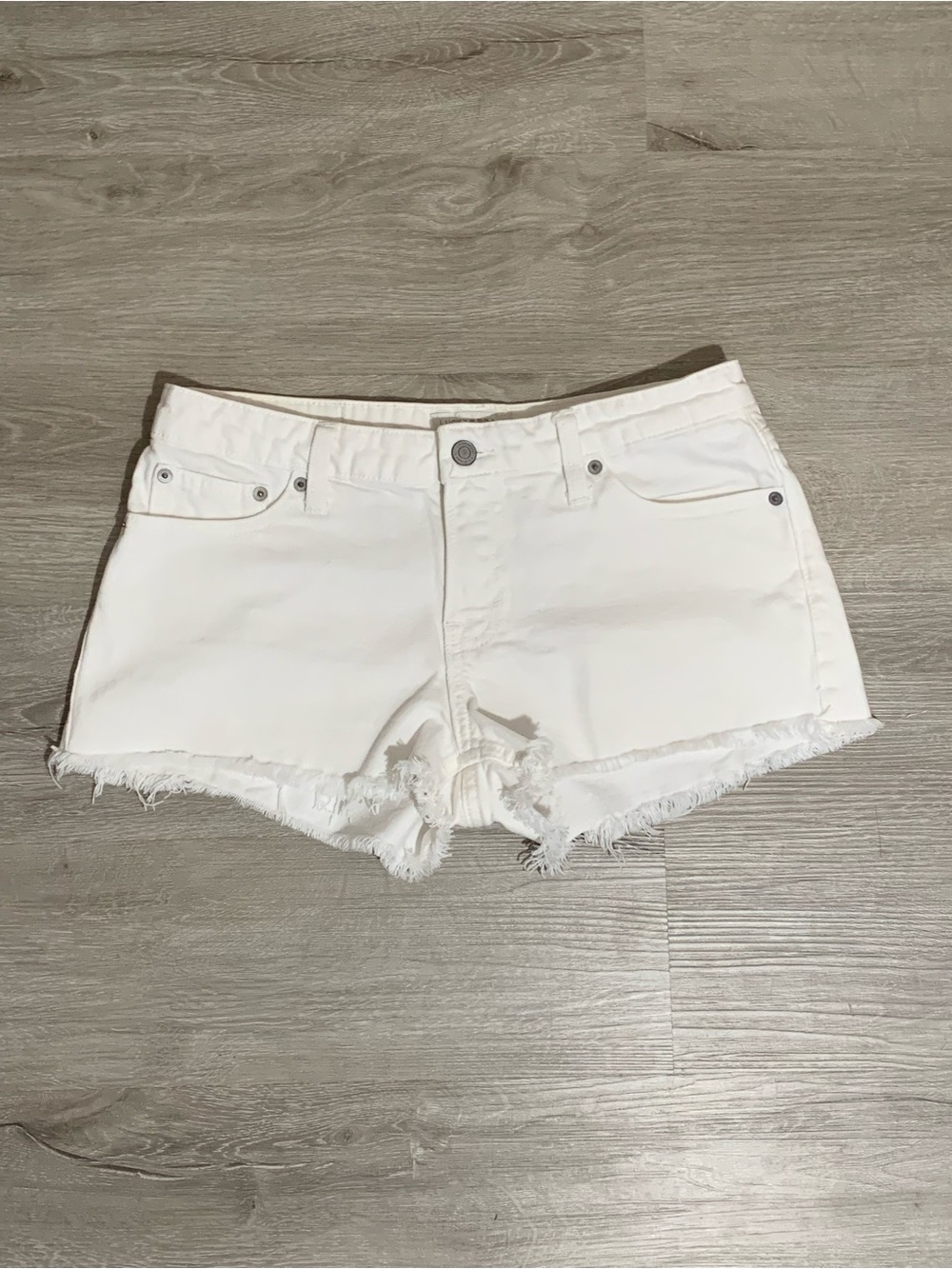 Lucky Brand White Frayed Hem Denim Shorts